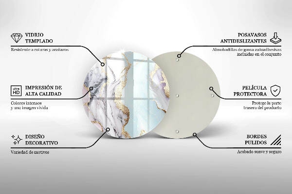 Grafkaars onderzetter Pastel marmer