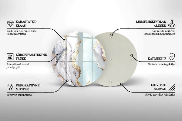 Grafkaars onderzetter Pastel marmer