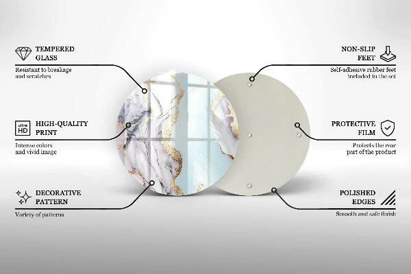 Grafkaars onderzetter Pastel marmer