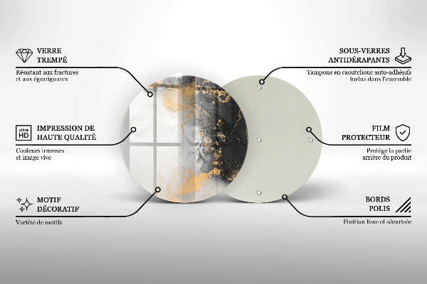 Grafkaars onderzetter Abstractie met goud