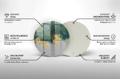Glasplaat voor grafkaars Abstractie met goud