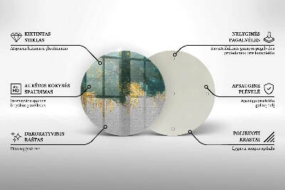 Glasplaat voor grafkaars Abstractie met goud