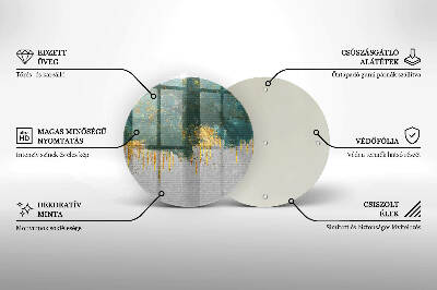 Glasplaat voor grafkaars Abstractie met goud