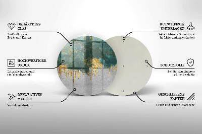 Glasplaat voor grafkaars Abstractie met goud