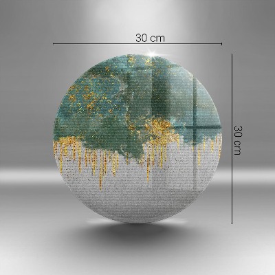 Glasplaat voor grafkaars Abstractie met goud