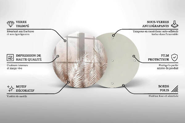 Grafkaars onderzetter Boho-bladeren en -vegetatie