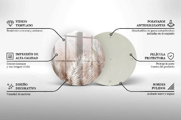 Grafkaars onderzetter Boho-bladeren en -vegetatie