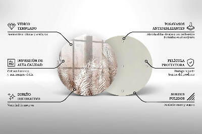 Grafkaars onderzetter Boho-bladeren en -vegetatie