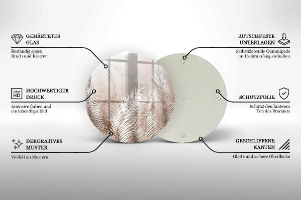 Grafkaars onderzetter Boho-bladeren en -vegetatie