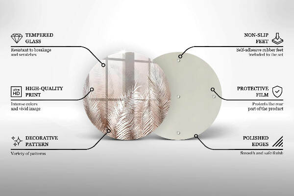 Grafkaars onderzetter Boho-bladeren en -vegetatie