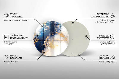 Glasplaat voor grafkaars Abstractie met blauw