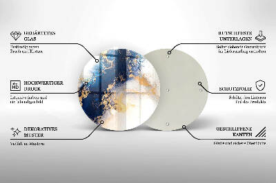 Glasplaat voor grafkaars Abstractie met blauw