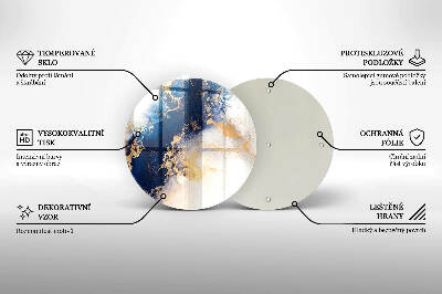 Glasplaat voor grafkaars Abstractie met blauw