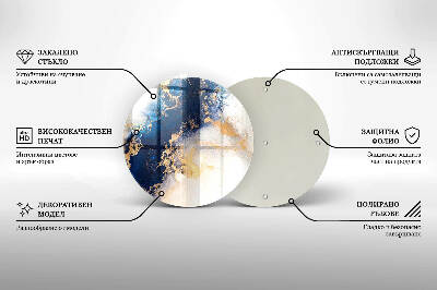 Glasplaat voor grafkaars Abstractie met blauw