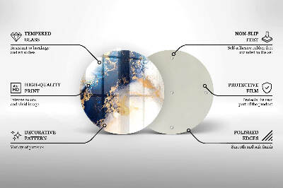 Glasplaat voor grafkaars Abstractie met blauw
