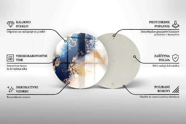 Glasplaat voor grafkaars Abstractie met blauw
