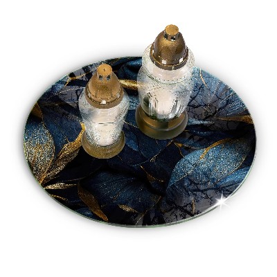 Grafkaars onderzetter Decoratieve bladeren met goud