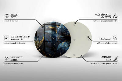 Grafkaars onderzetter Decoratieve bladeren met goud