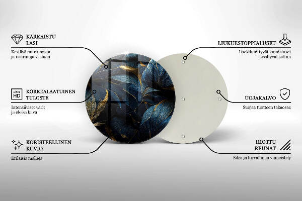 Grafkaars onderzetter Decoratieve bladeren met goud