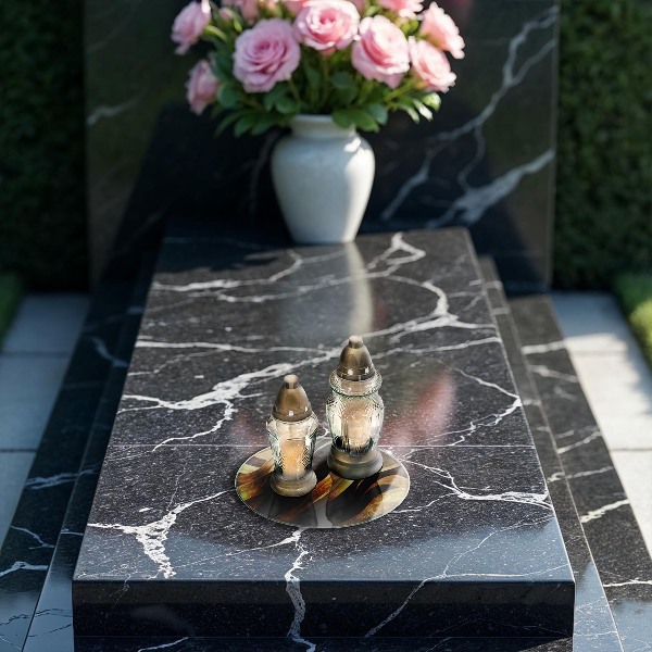 Glasplaat voor grafkaars Elegante abstractie