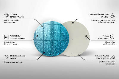 Glasplaat voor grafkaars waterdruppels