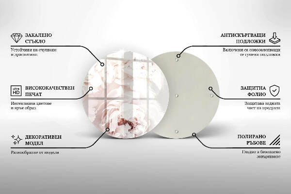 Grafkaars onderzetter Pastelkleurige pioenrozen