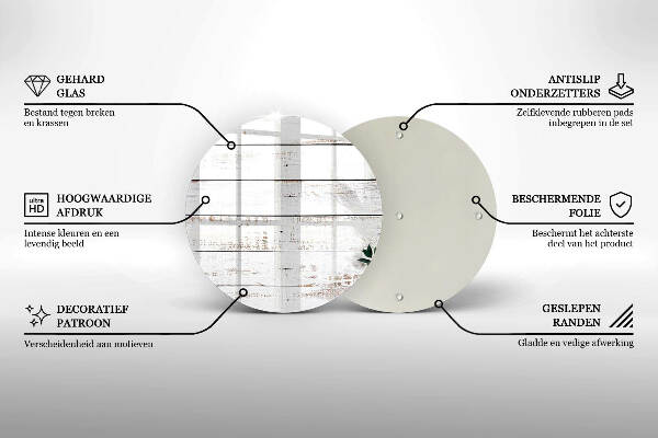 Grafkaars onderzetter Oude planken en bladeren