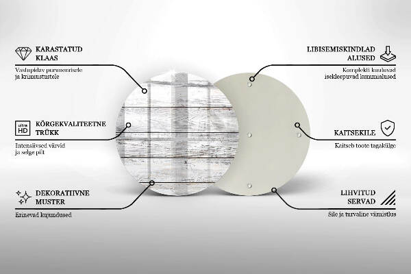 Glasplaat voor grafkaars Lichte houten planken
