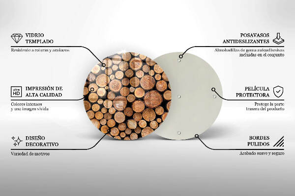 Grafkaars onderzetter Boomstammen