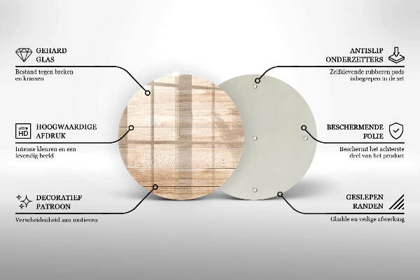 Glasplaat voor grafkaars Houten planken