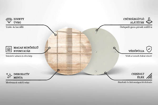 Glasplaat voor grafkaars Houten planken