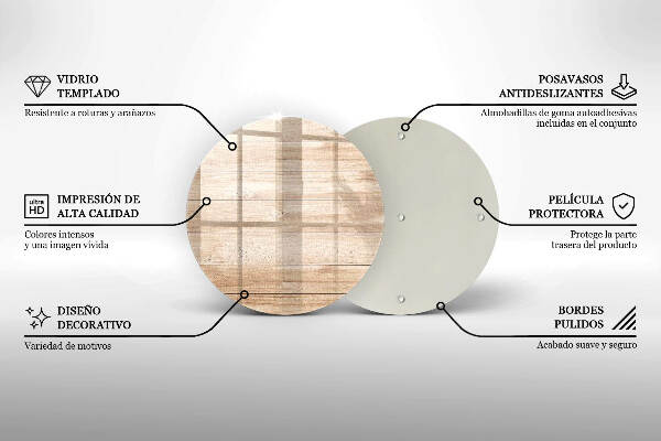 Glasplaat voor grafkaars Houten planken