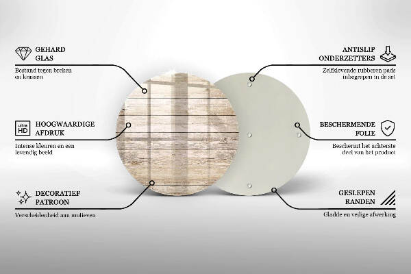 Glasplaat voor grafkaars Houten planken