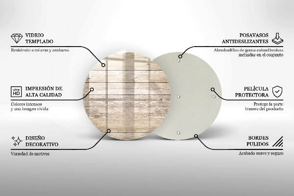 Glasplaat voor grafkaars Houten planken