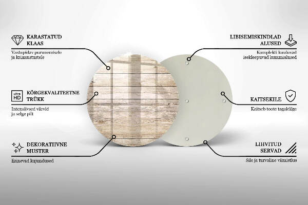Glasplaat voor grafkaars Houten planken