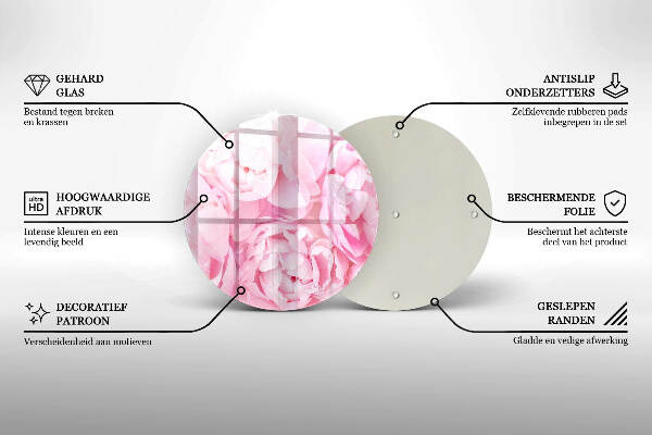 Grafkaars onderzetter Delicate pioenrozen