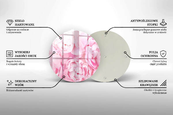 Grafkaars onderzetter Delicate pioenrozen