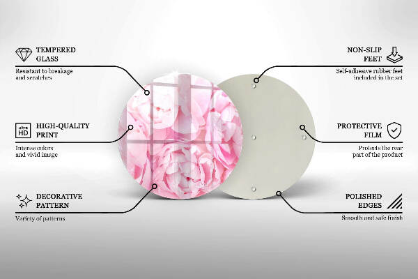 Grafkaars onderzetter Delicate pioenrozen
