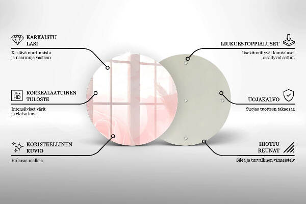 Glasplaat voor grafkaars Achtergrond met pastelkleurige rozen