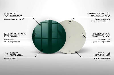 Glasplaat voor grafkaars Groene kleur
