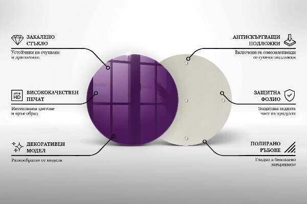 Glasplaat voor grafkaars Violet