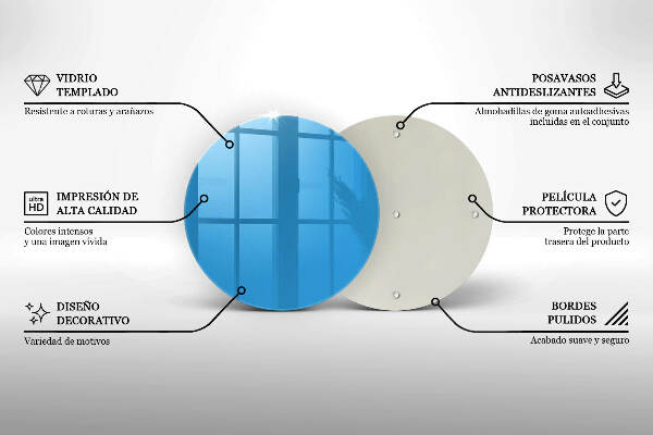 Glasplaat voor grafkaars Blauwe kleur