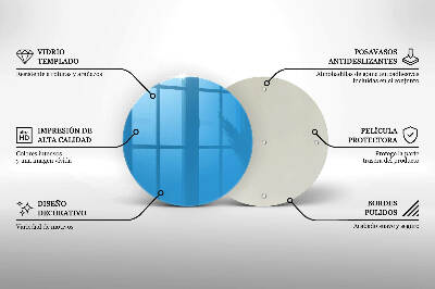 Glasplaat voor grafkaars Blauwe kleur