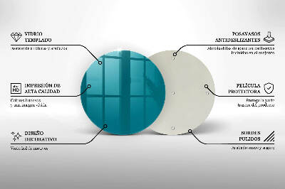 Glasplaat voor grafkaars Turkooiskleur