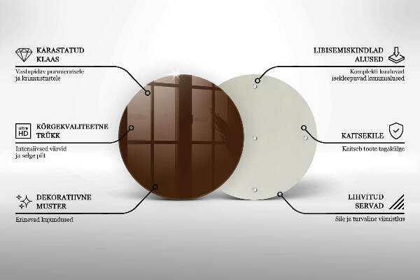 Glasplaat voor grafkaars Bruine kleur