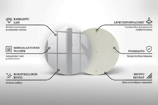 Glasplaat voor grafkaars Grijze kleur