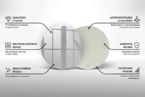 Glasplaat voor grafkaars Grijze kleur