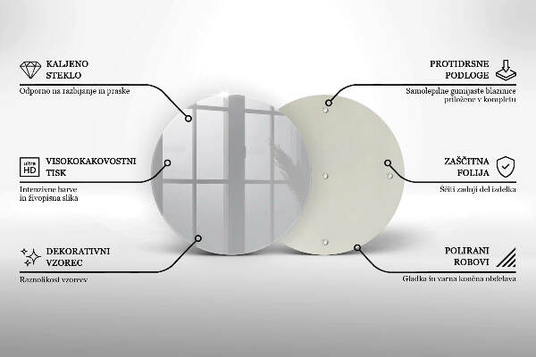 Glasplaat voor grafkaars Grijze kleur