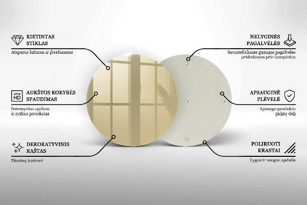 Glasplaat voor grafkaars Beige kleur