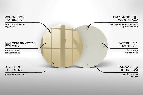 Glasplaat voor grafkaars Beige kleur